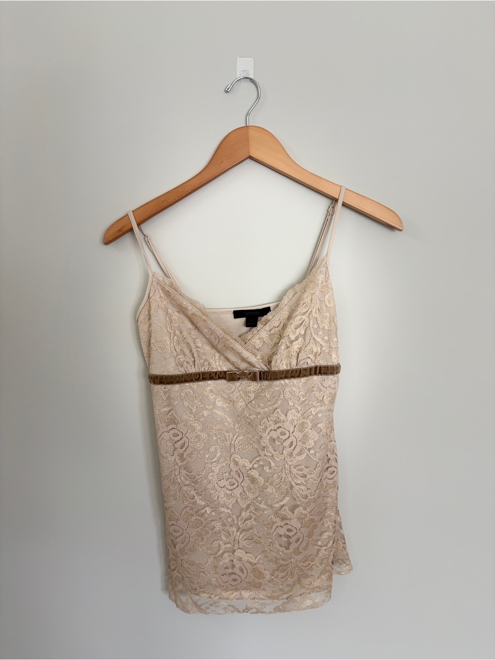 Express Vintage Y2K Lace Cami Tank Top with Velvet Trim - Picture 6 of 6